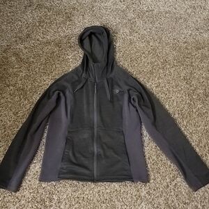 Gray / Gray Striped Women's The North Face Zip Up Hoodie Size Medium